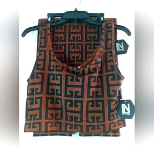 Black Brown Fashion Crop Top Biker Shorts 2 PC Set